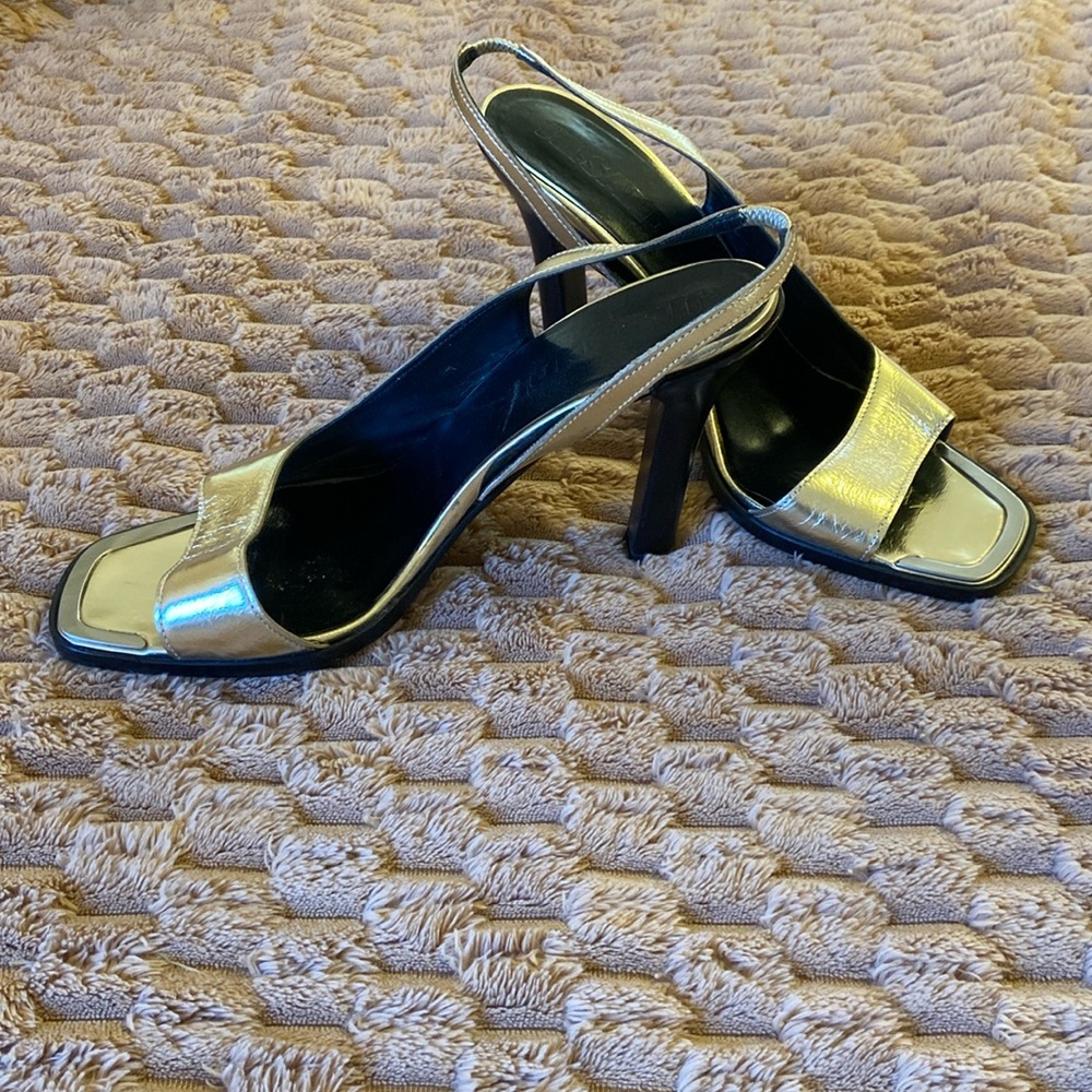 Jil Sander Gold Slingback Sandle